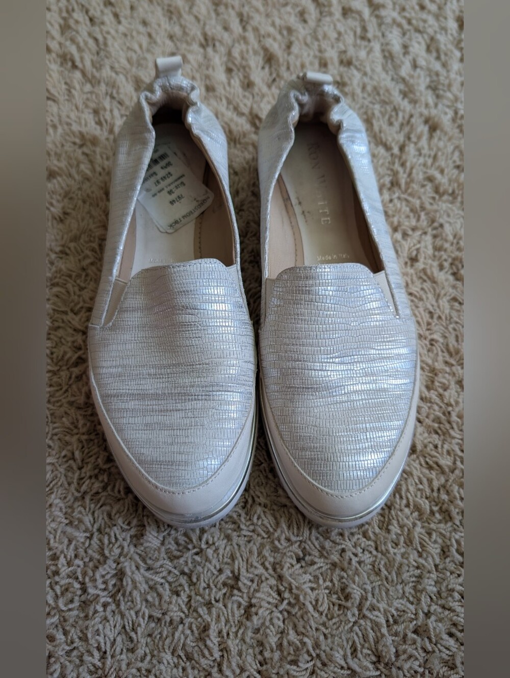 Ron White Metallic Slip-On Flats